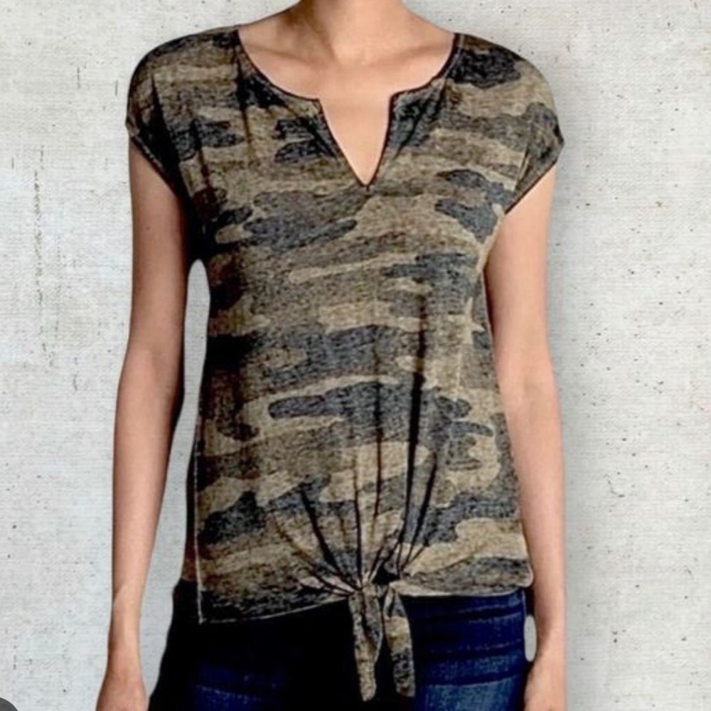 Lucky Brand Women's Camo Burnout Tee Shirt